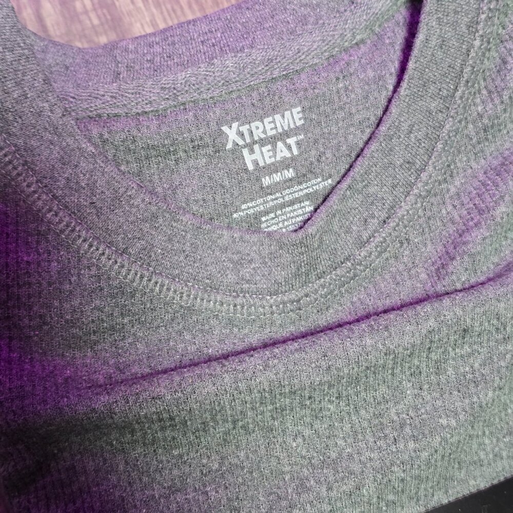 2 Lot Xtreme Heat Mens Thermal Set Insulated Shirt & Long Johns, Gray Medium - Picture 3 of 4